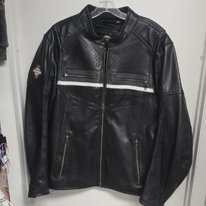 Harley-Davidson Black Leather Jacket With Gray Details